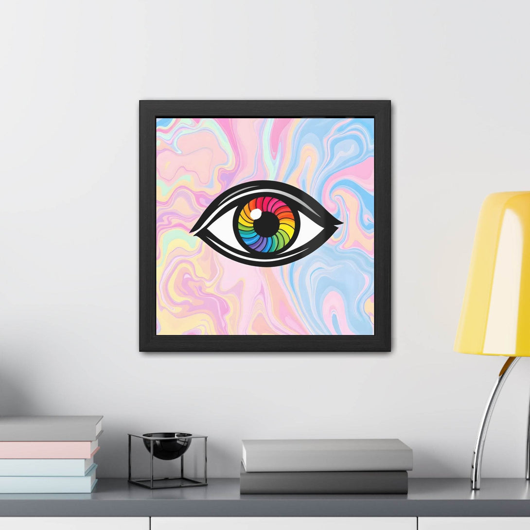 PsEyeFlow #10 - Hypnotic Spectrum. ( wood Framed semi-gloss coated paper ) - Highdellic