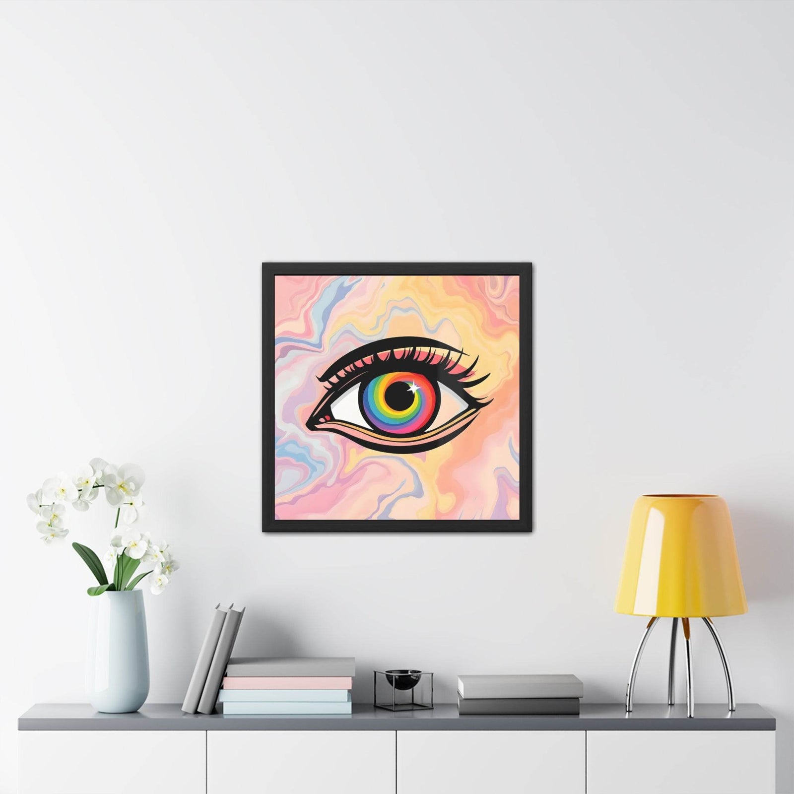 PsEyeFlow #14 - Radiant Spiral. ( wood Framed semi-gloss coated paper ) - Highdellic