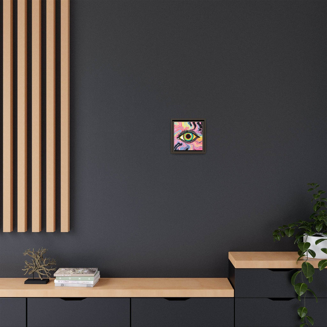 PsEyeFlow #33 – The Watcher’s Descent on Framed Matte Canvas (multi colour) - Highdellic