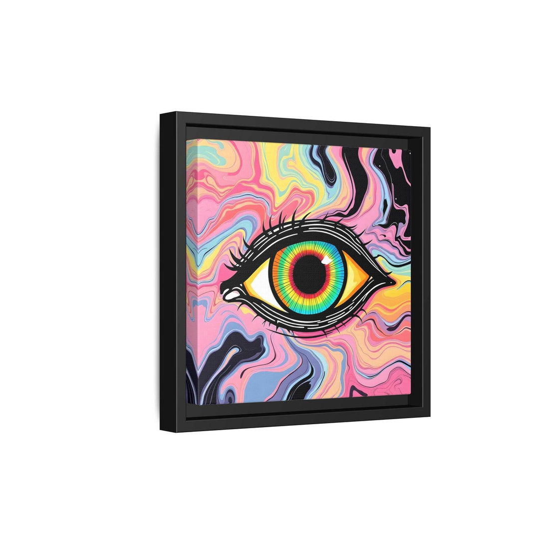 PsEyeFlow #33 – The Watcher’s Descent on Framed Matte Canvas (multi colour) - Highdellic
