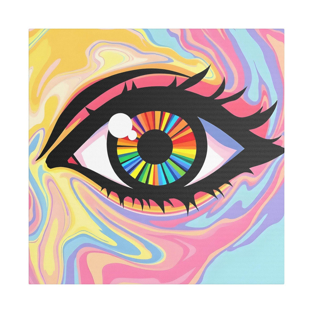 PsEyeFlow #12 - Prismatic Glimpse. (Satin Canvas, Stretched) - Highdellic
