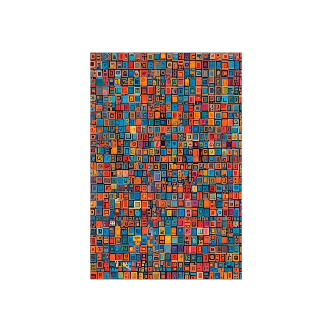 PsEyeCode #1 - Digital Mosaic on Vertical (2:3) Fine Art Poster - Highdellic