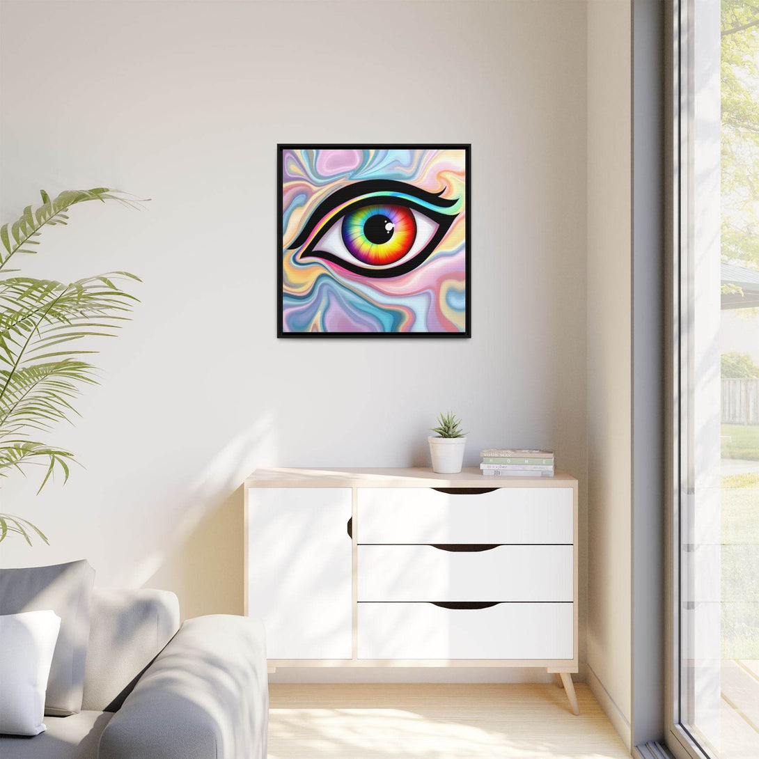 PsEyeFlow #24 - Prism Reflection (Square Matte Canvas, Framed (Multi-color)) - Highdellic
