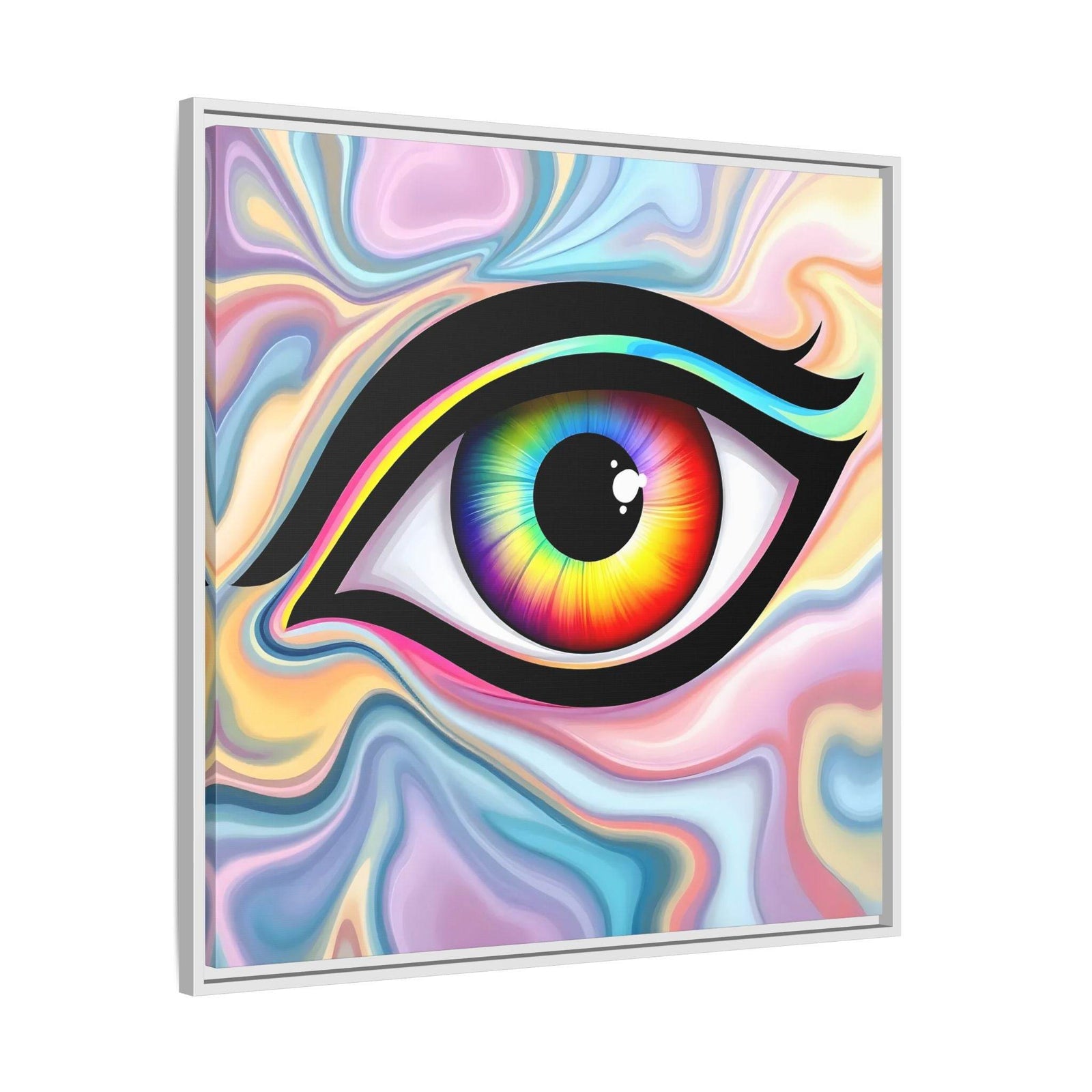 PsEyeFlow #24 - Prism Reflection (Square Matte Canvas, Framed (Multi-color)) - Highdellic