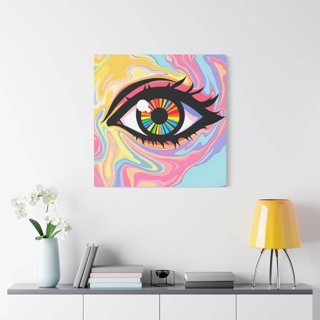 PsEyeFlow #12 - Prismatic Glimpse. (Satin Canvas, Stretched) - Highdellic