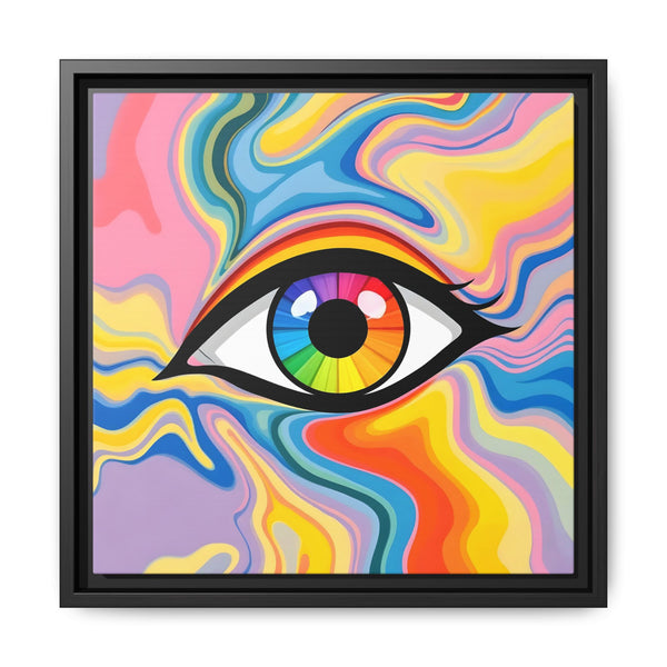 PsEyeFlow #27 - Spectrum Drift (Framed Matte Canvas)