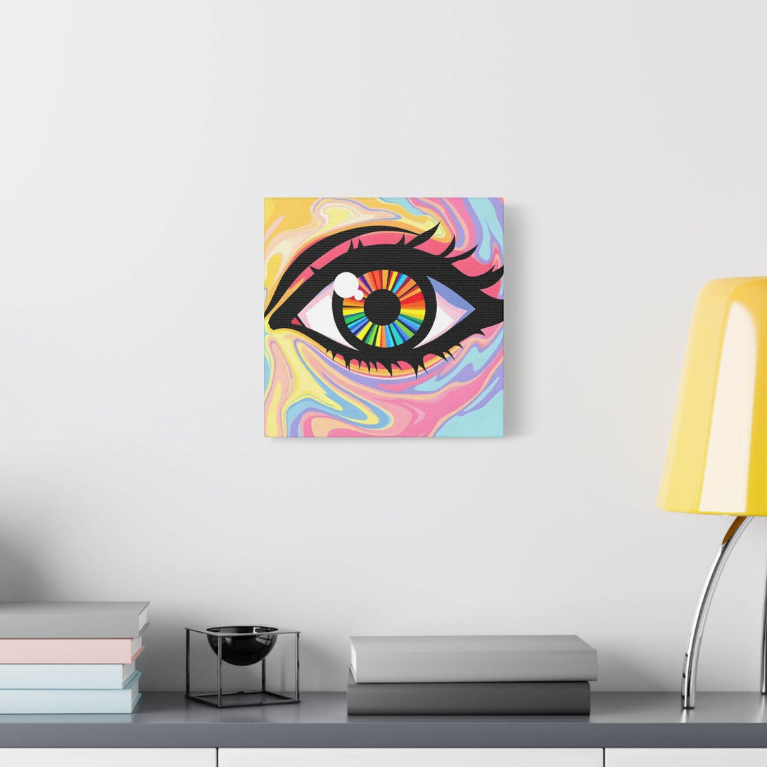 PsEyeFlow #12 - Prismatic Glimpse. (Satin Canvas, Stretched) - Highdellic