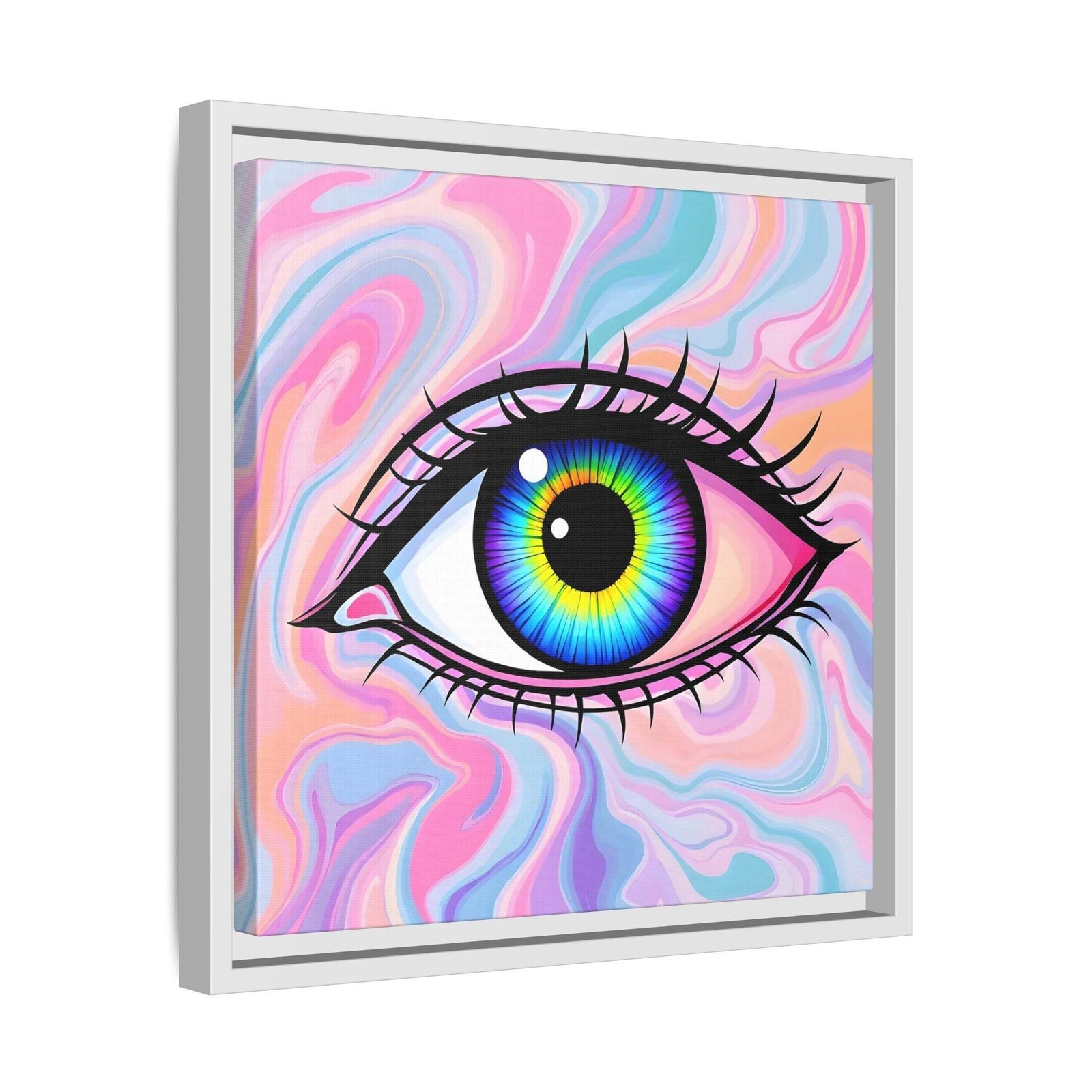 PsEyeFlow #3 – Vivid Mirage (Matte Canvas, Framed (Multi-color)) - Highdellic