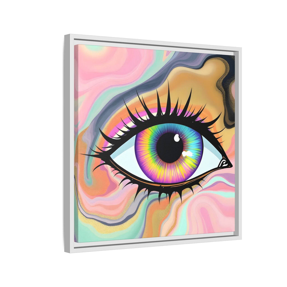 PsEyeFlow #7 - Cosmic Gaze. ( Colorful Framed Matte Canvas Decor ) - Highdellic