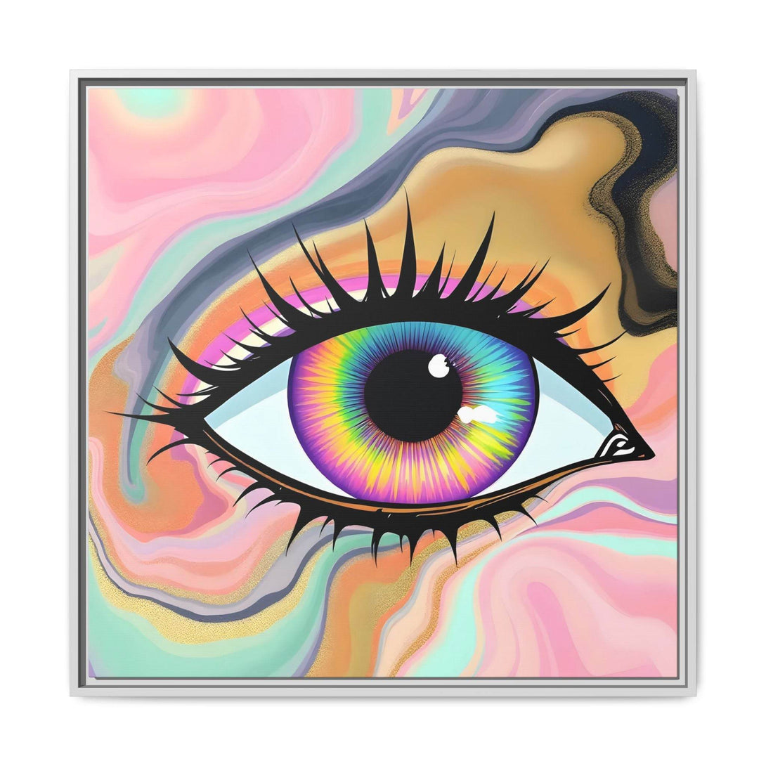 PsEyeFlow #7 - Cosmic Gaze. ( Colorful Framed Matte Canvas Decor ) - Highdellic