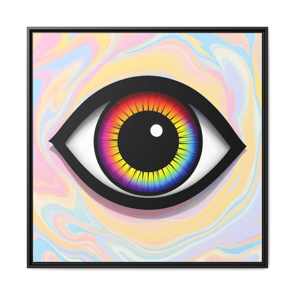 PsEyeFlow #25 - Chromatic Horizon. (Matte Canvas, Framed (Multi-color)) - Highdellic