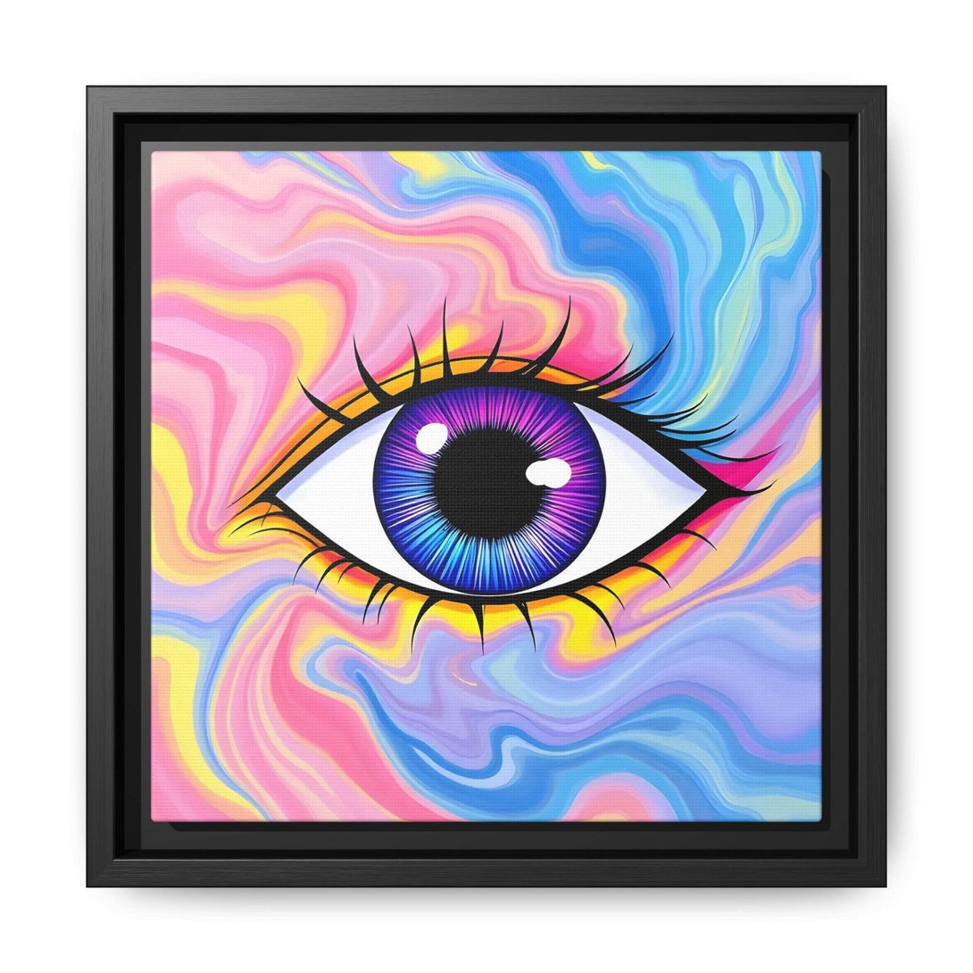 PsEyeFlow #28 - Cosmic Mirage on Framed Matte Canvas (Multi-color) - Highdellic