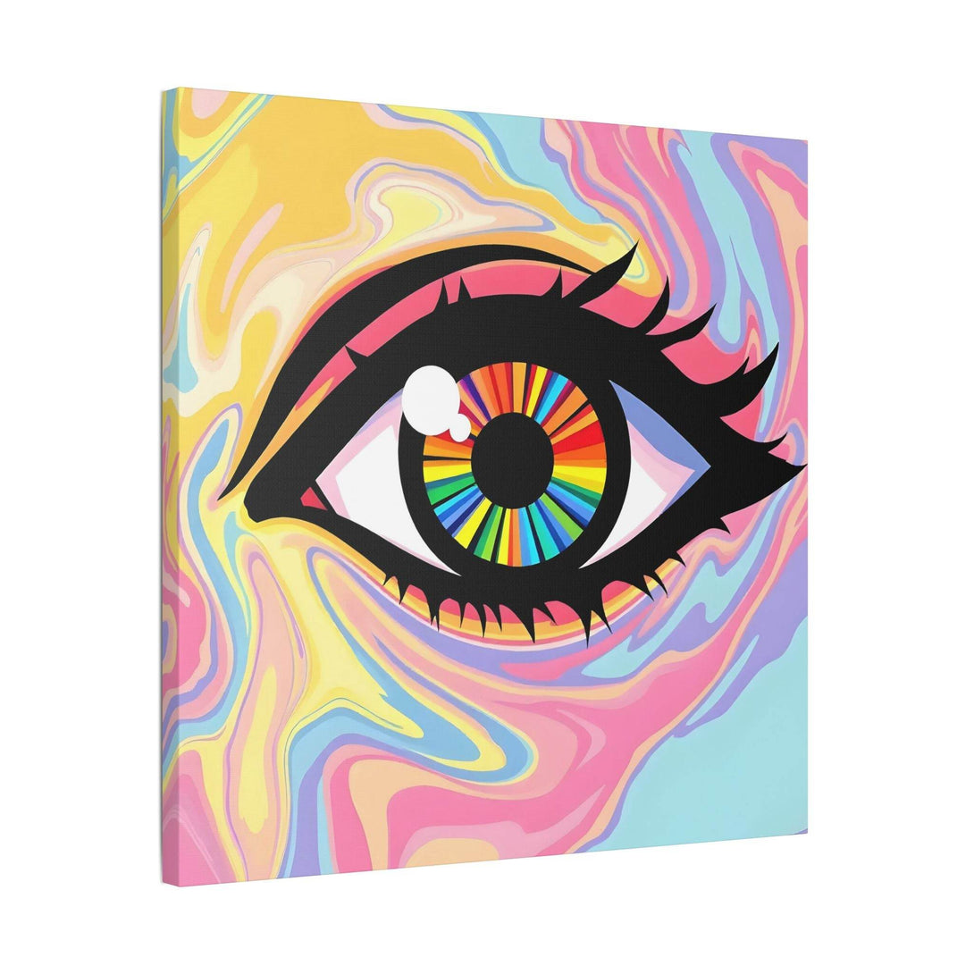 PsEyeFlow #12 - Prismatic Glimpse. (Satin Canvas, Stretched) - Highdellic