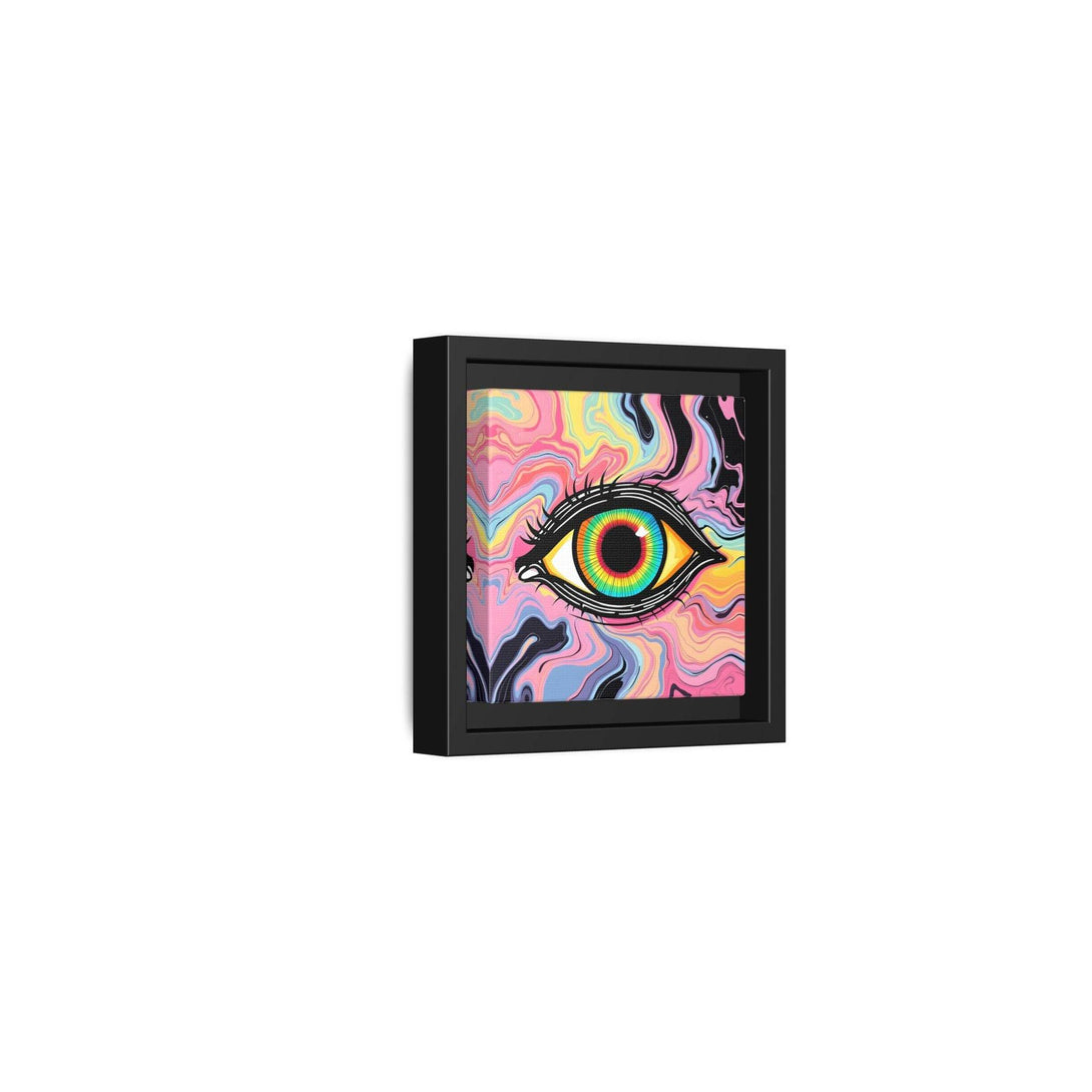 PsEyeFlow #33 – The Watcher’s Descent on Framed Matte Canvas (multi colour) - Highdellic