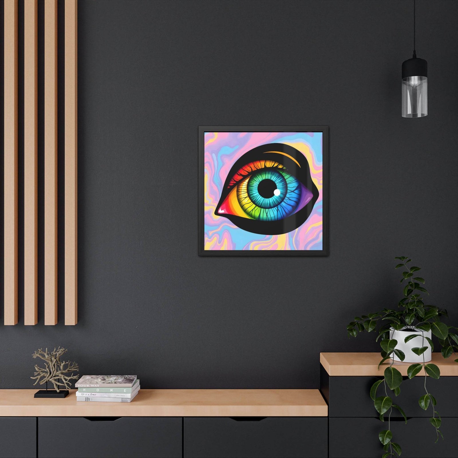 PsEyeFlow 4 - Chromatic Vision. ( wood Framed semi-gloss coated paper ) - Highdellic