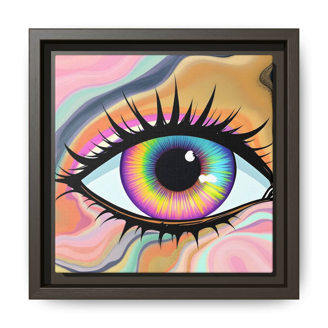 PsEyeFlow #7 - Cosmic Gaze. ( Colorful Framed Matte Canvas Decor ) - Highdellic