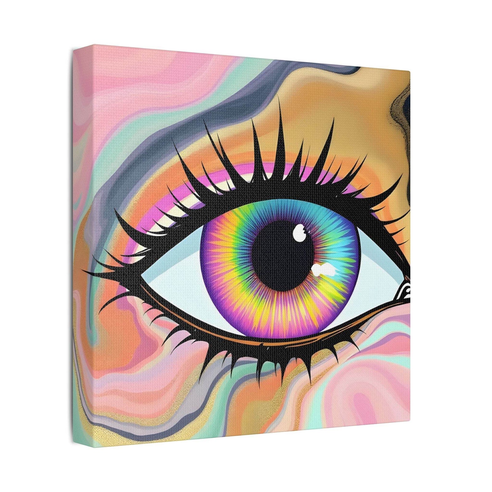 PsEyeFlow #7 - Cosmic Gaze. (Satin Canvas, Stretched) - Highdellic