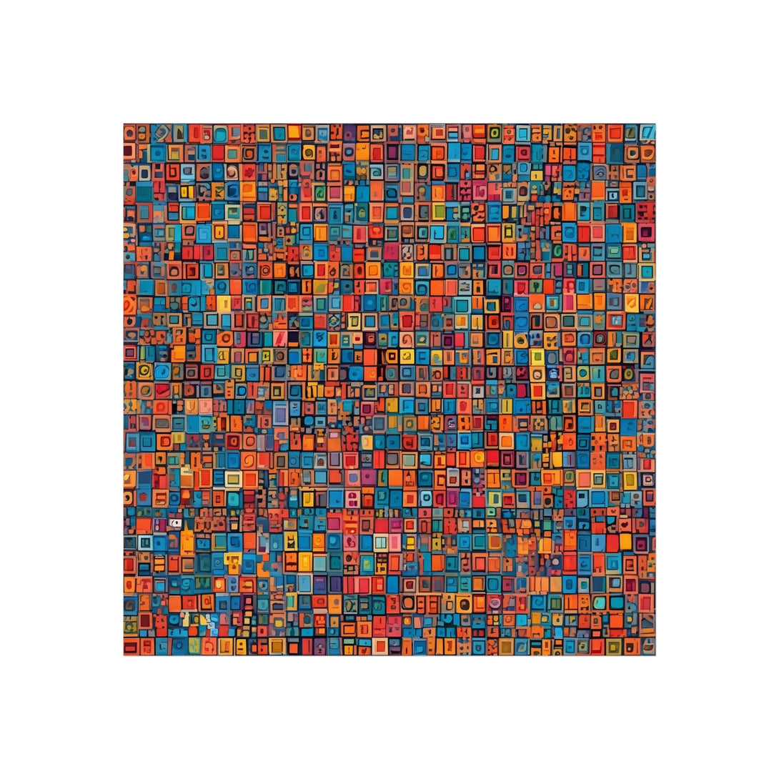 PsEyeCode #1 - Digital Mosaic on Square Fine Art Poster - Highdellic