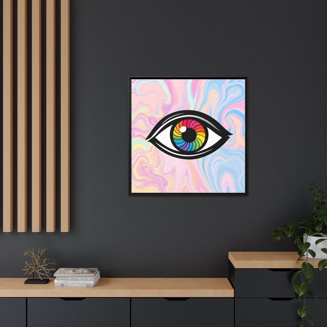 PsEyeFlow #10 - Hypnotic Spectrum. ( Colorful Framed Matte Canvas Decor ) - Highdellic