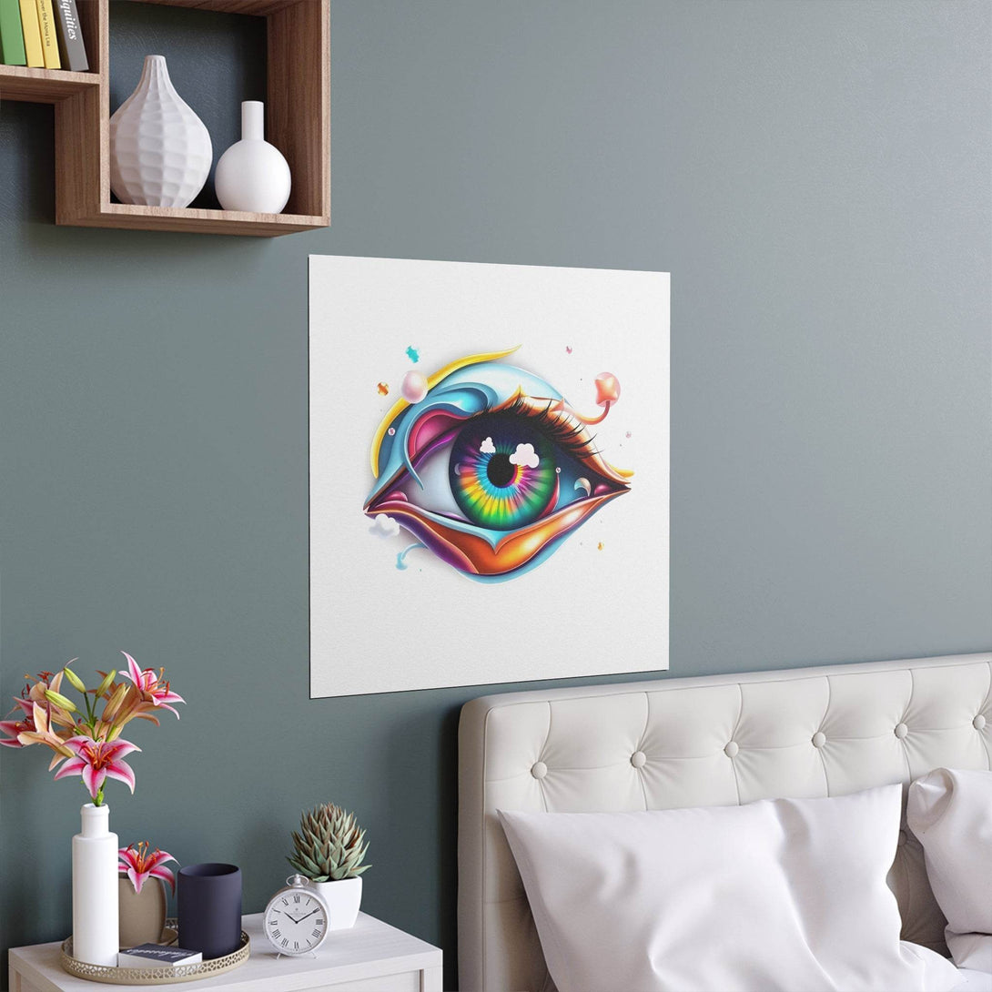 PsEyeDream #4 - Gaze of the Unseen on Premium heavyweight, semi-gloss Silk Poster - Highdellic