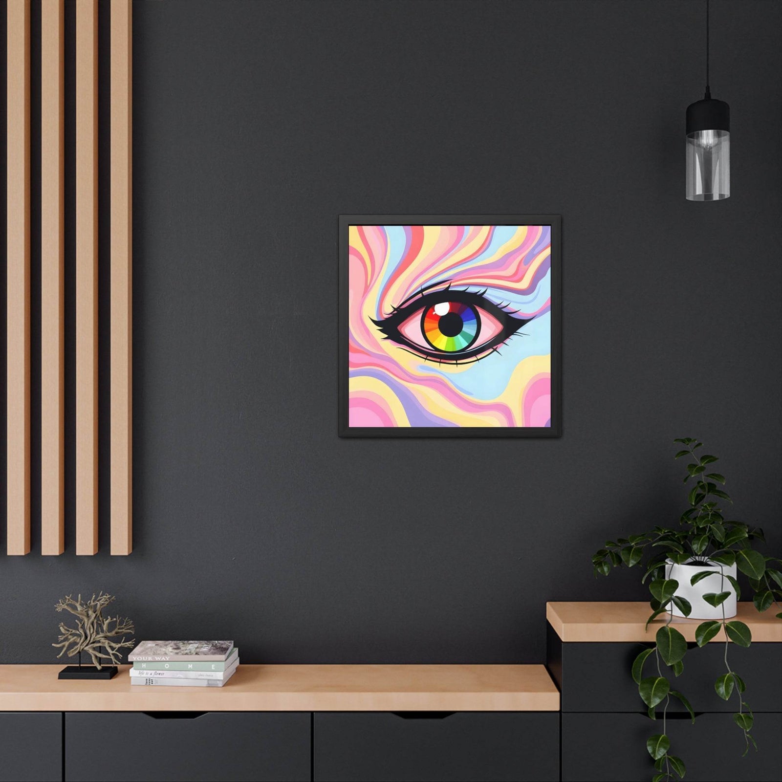PsEyeFlow #15 - Chromatic Dream. ( wood Framed semi-gloss coated paper ) - Highdellic