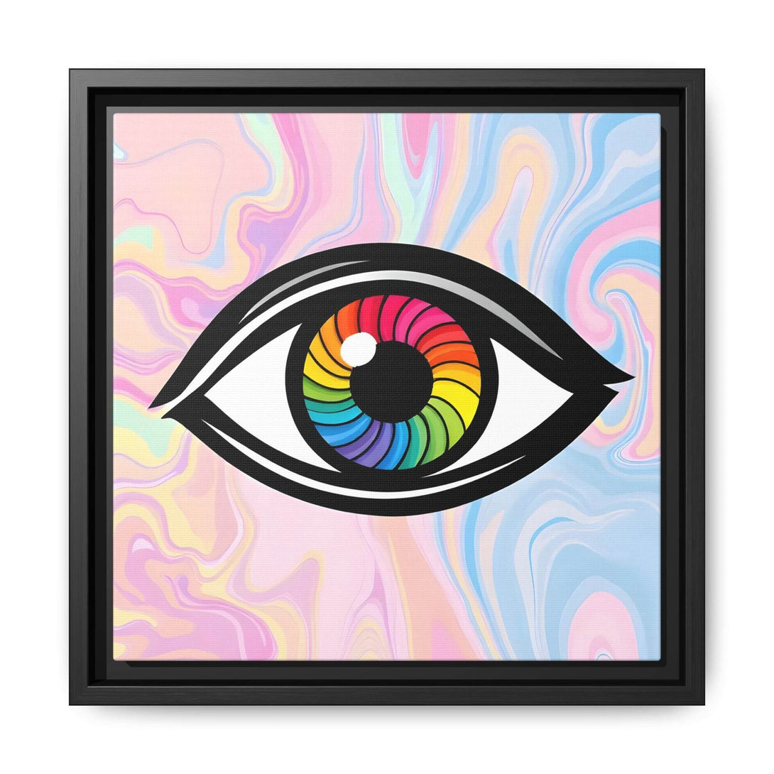 PsEyeFlow #10 - Hypnotic Spectrum. ( Colorful Framed Matte Canvas Decor ) - Highdellic