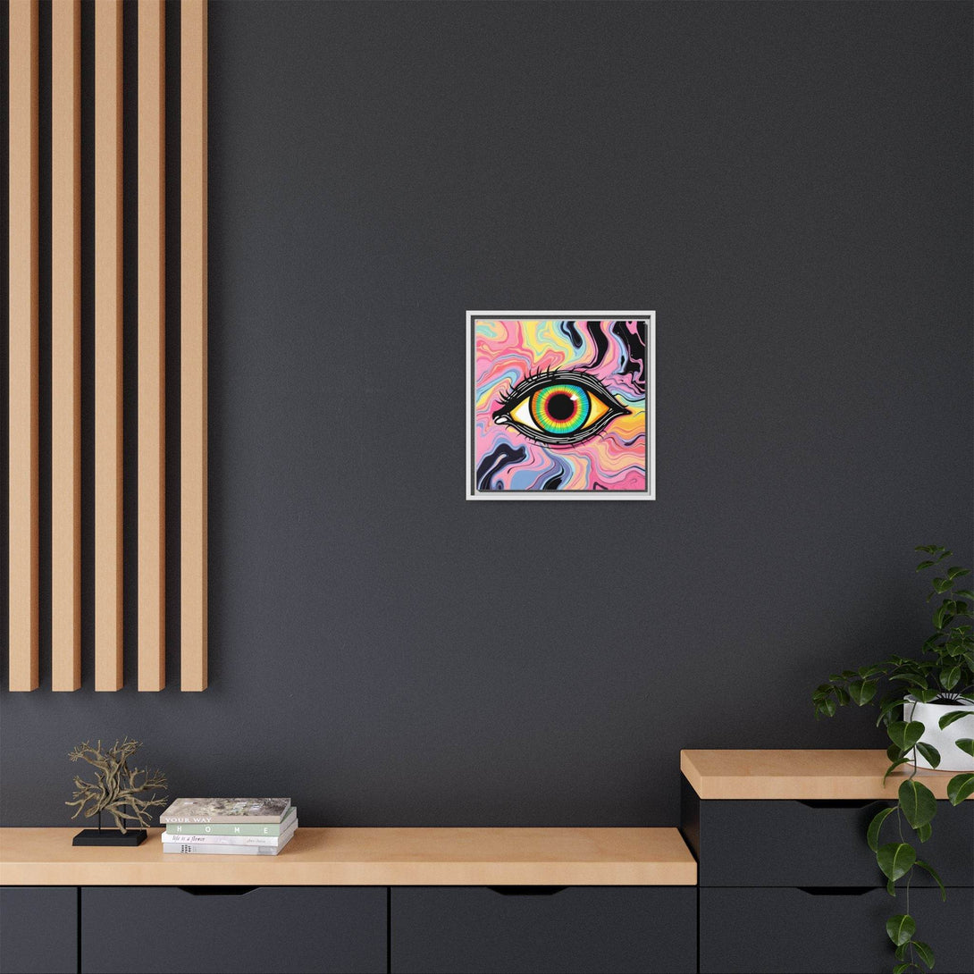 PsEyeFlow #33 – The Watcher’s Descent on Framed Matte Canvas (multi colour) - Highdellic