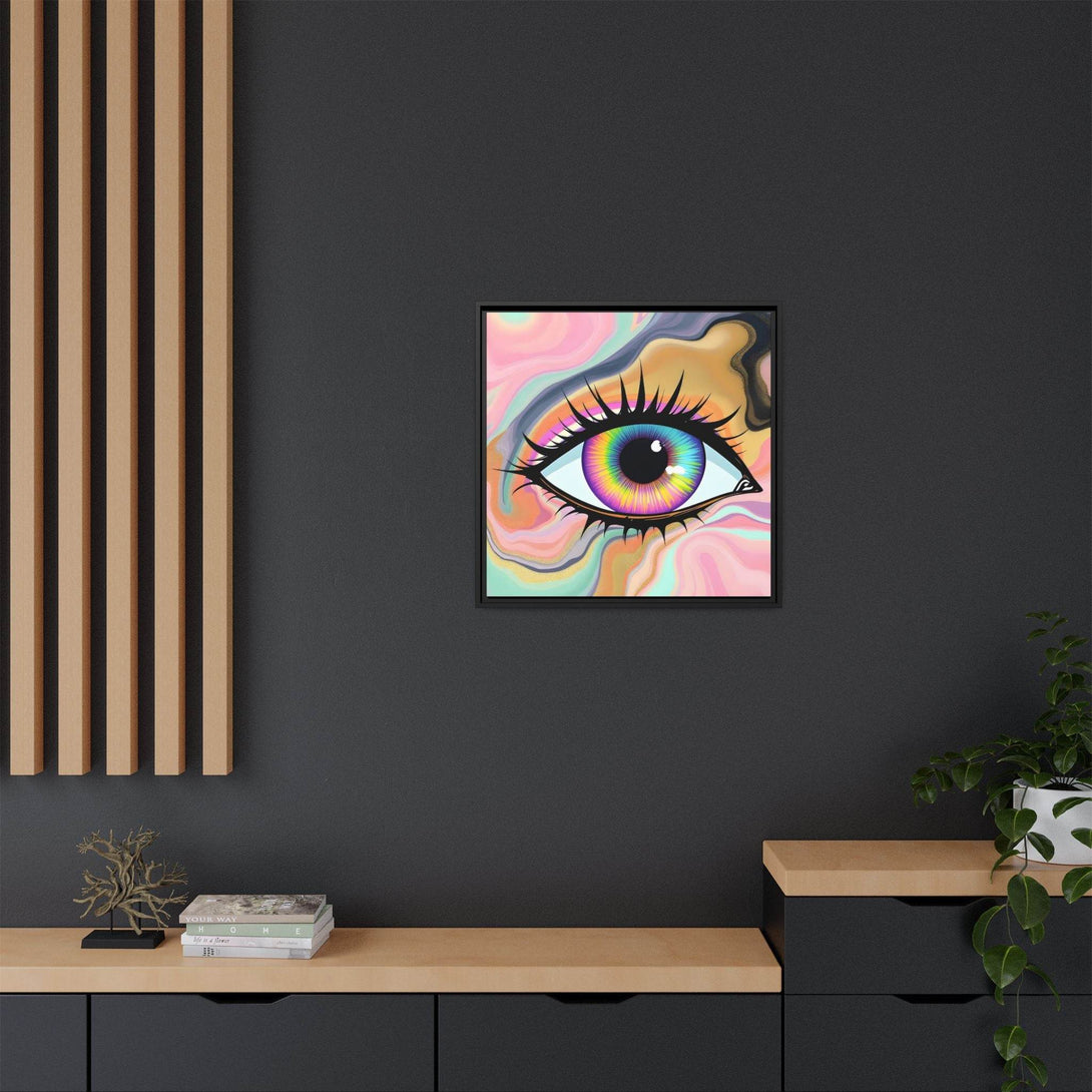 PsEyeFlow #7 - Cosmic Gaze. ( Colorful Framed Matte Canvas Decor ) - Highdellic