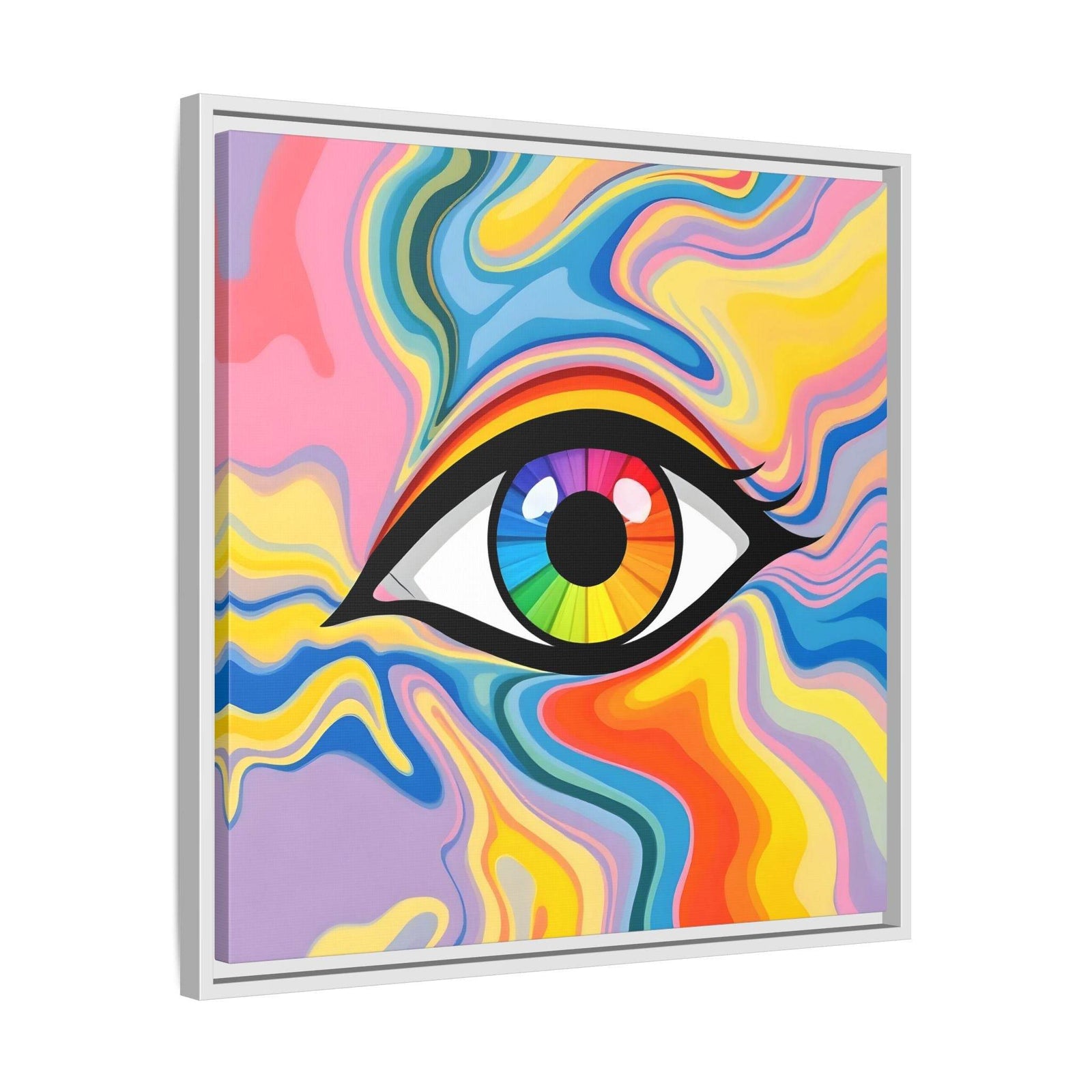 PsEyeFlow #27 - Spectrum Drift. (Matte Canvas, Framed (Multi-color)) - Highdellic
