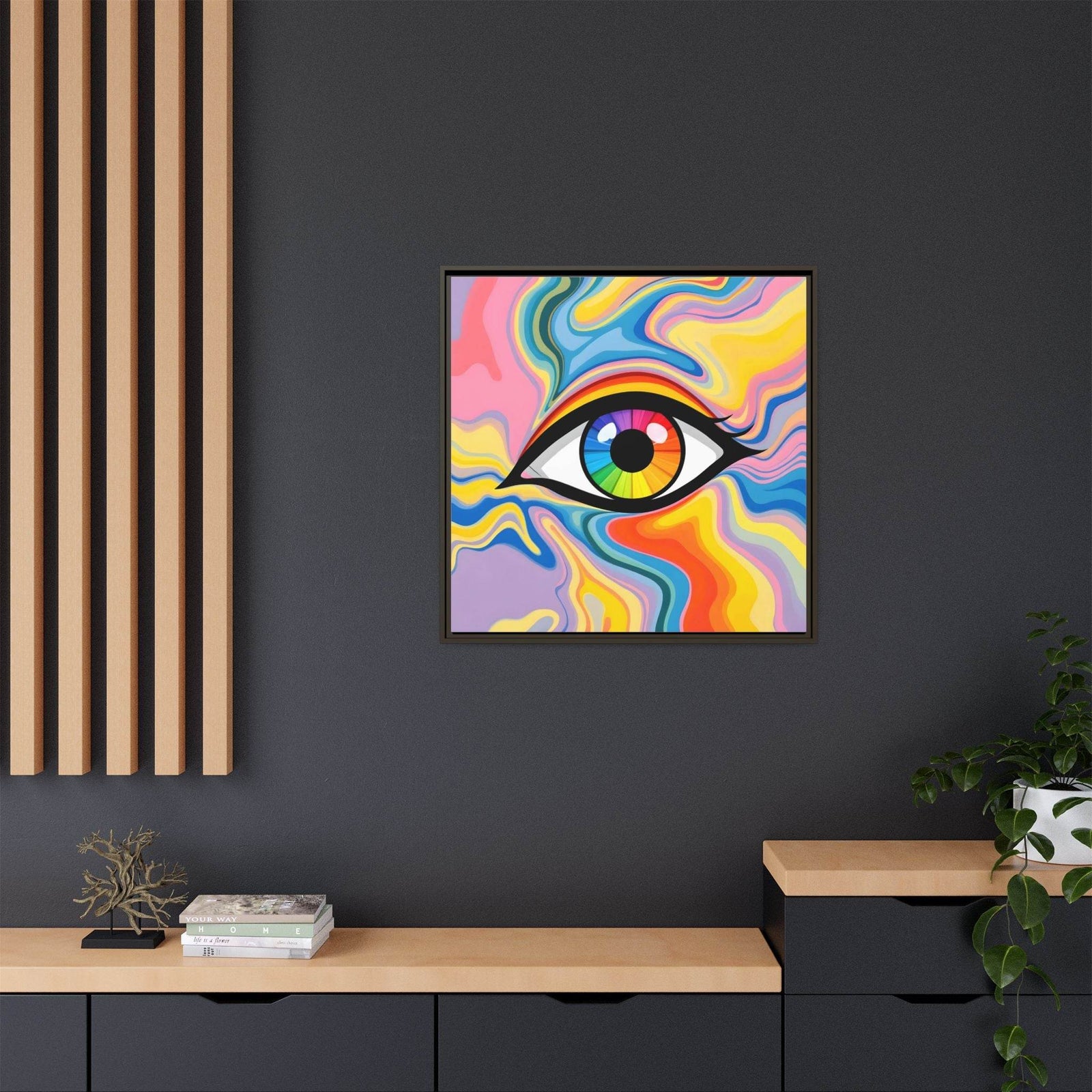 PsEyeFlow #27 - Spectrum Drift. (Matte Canvas, Framed (Multi-color)) - Highdellic