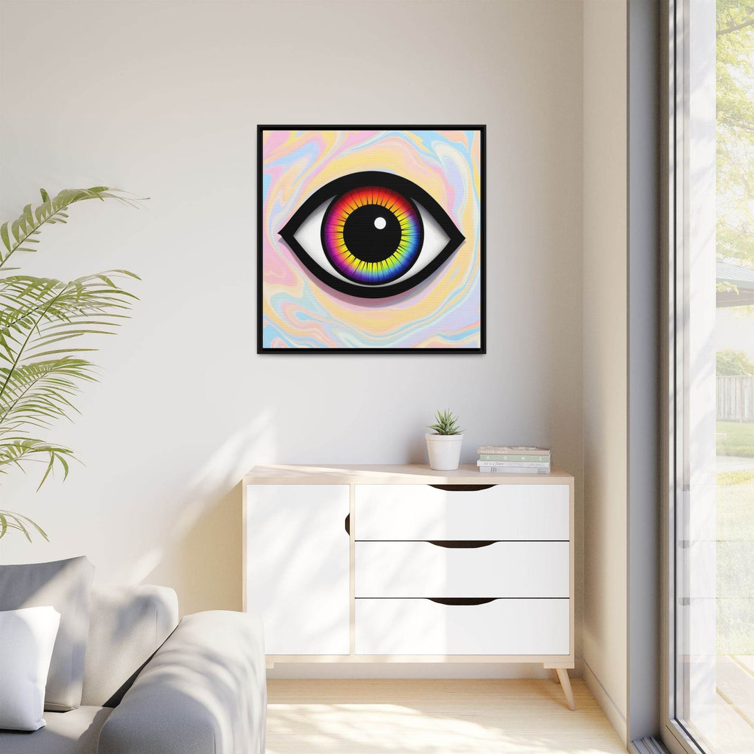 PsEyeFlow #25 - Chromatic Horizon. (Matte Canvas, Framed (Multi-color)) - Highdellic