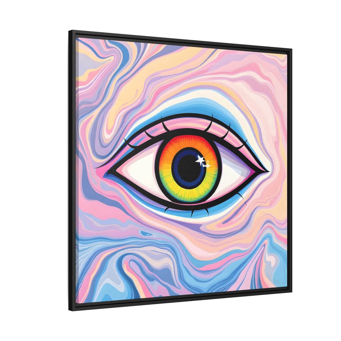 PsEyeFlow #9 - Celestial Stare. ( Colorful Framed Matte Canvas Decor ) - Highdellic