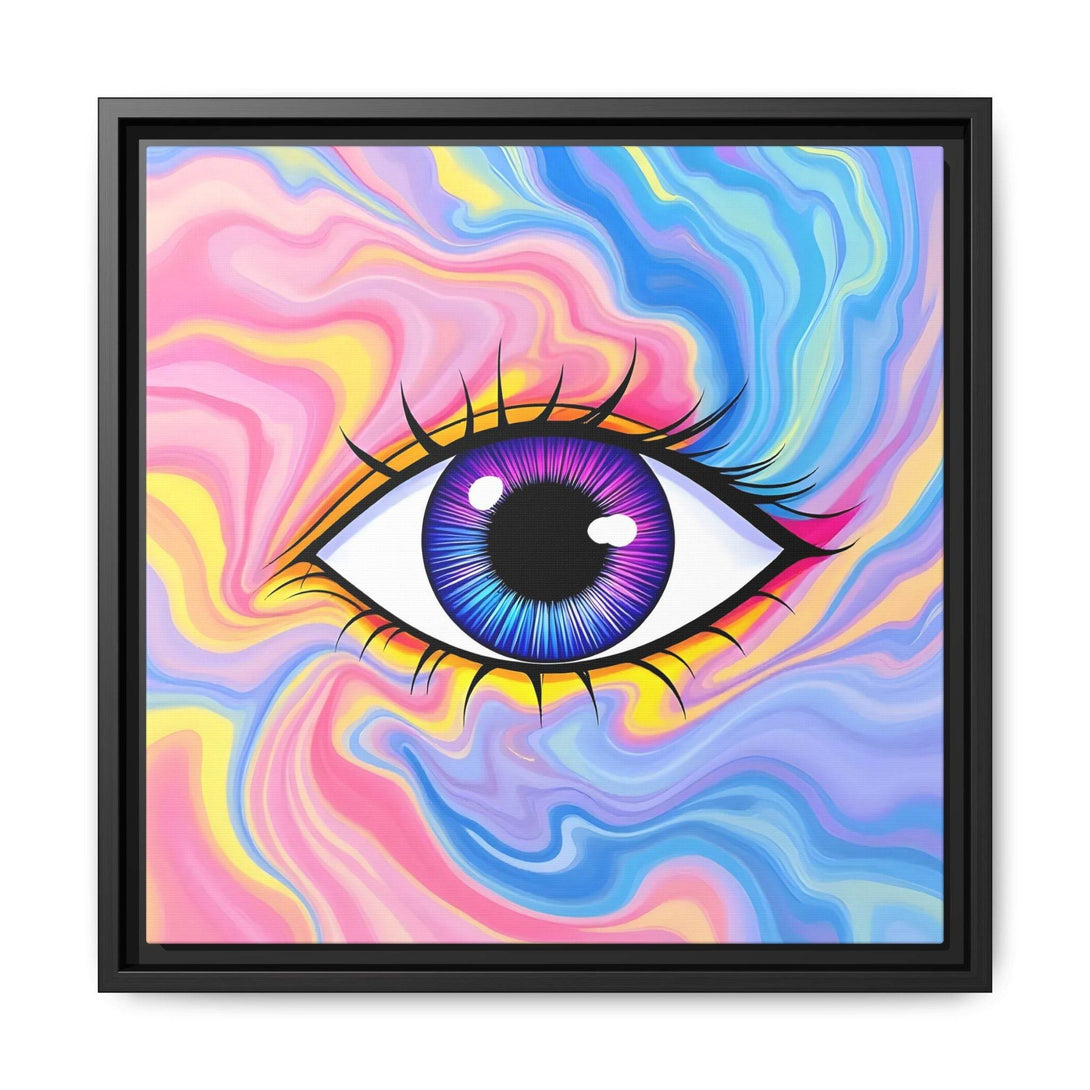 PsEyeFlow #28 - Cosmic Mirage on Framed Matte Canvas (Multi-color) - Highdellic