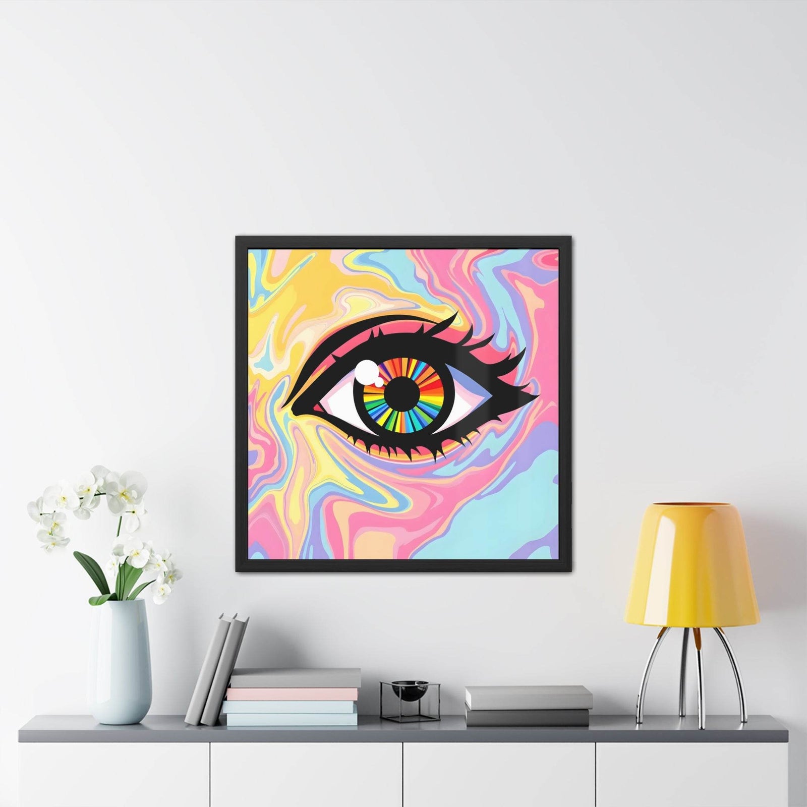 PsEyeFlow #12 - Prismatic Glimpse. ( wood Framed semi-gloss coated paper ) - Highdellic