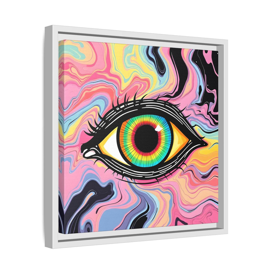 PsEyeFlow #33 – The Watcher’s Descent on Framed Matte Canvas (multi colour) - Highdellic