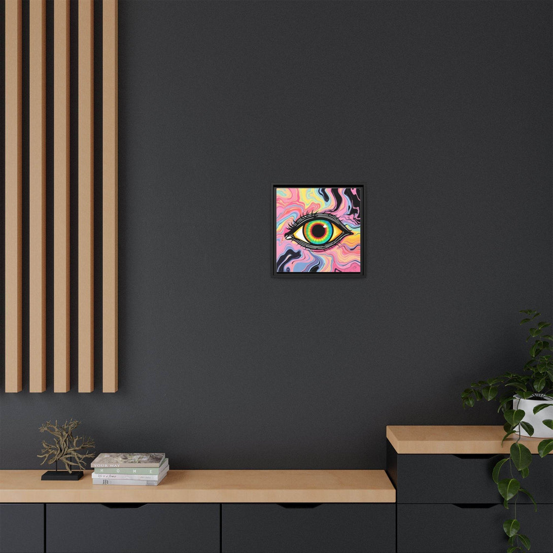 PsEyeFlow #33 – The Watcher’s Descent on Framed Matte Canvas (multi colour) - Highdellic