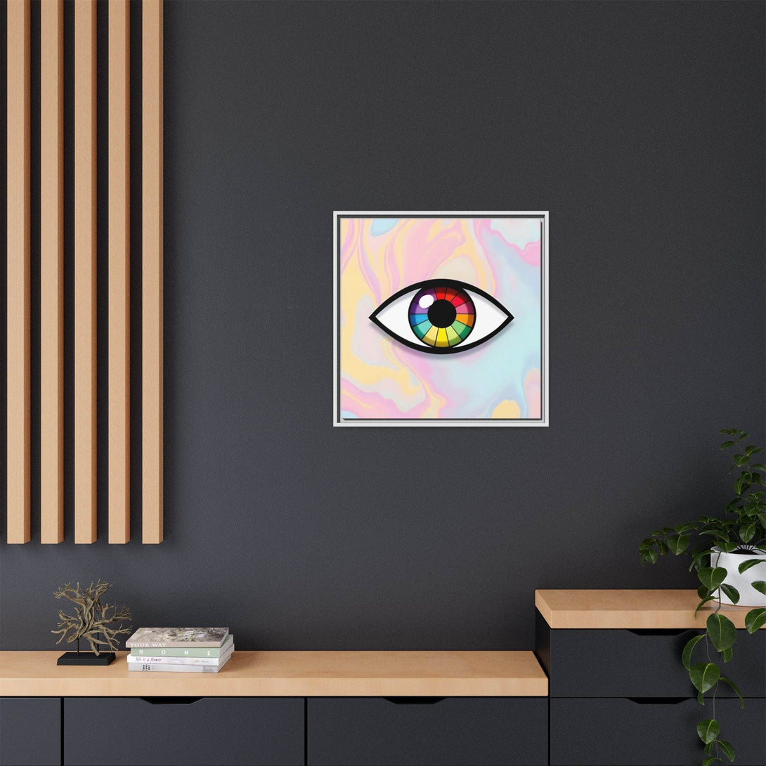 PsEyeFlow 5 - Prism Stare. ( Colorful Framed Matte Canvas Decor ) - Highdellic