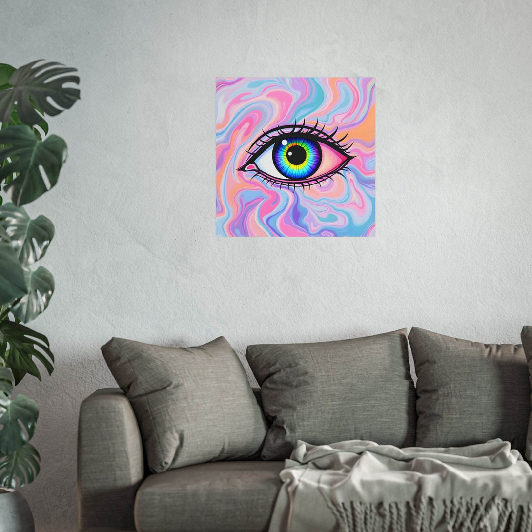PsEyeFlow #3 – Vivid Mirage on Square Fine Art Poster - Highdellic