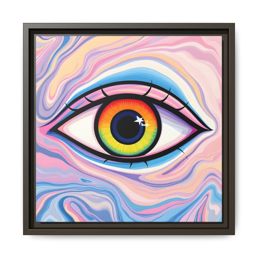 PsEyeFlow #9 - Celestial Stare. ( Colorful Framed Matte Canvas Decor ) - Highdellic