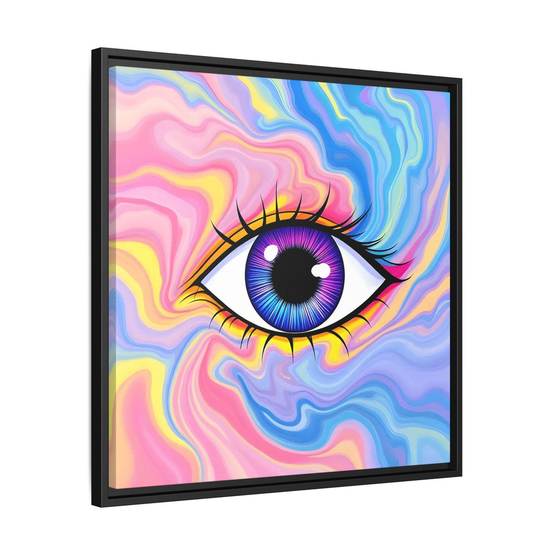 PsEyeFlow #28 - Cosmic Mirage on Framed Matte Canvas (Multi-color) - Highdellic