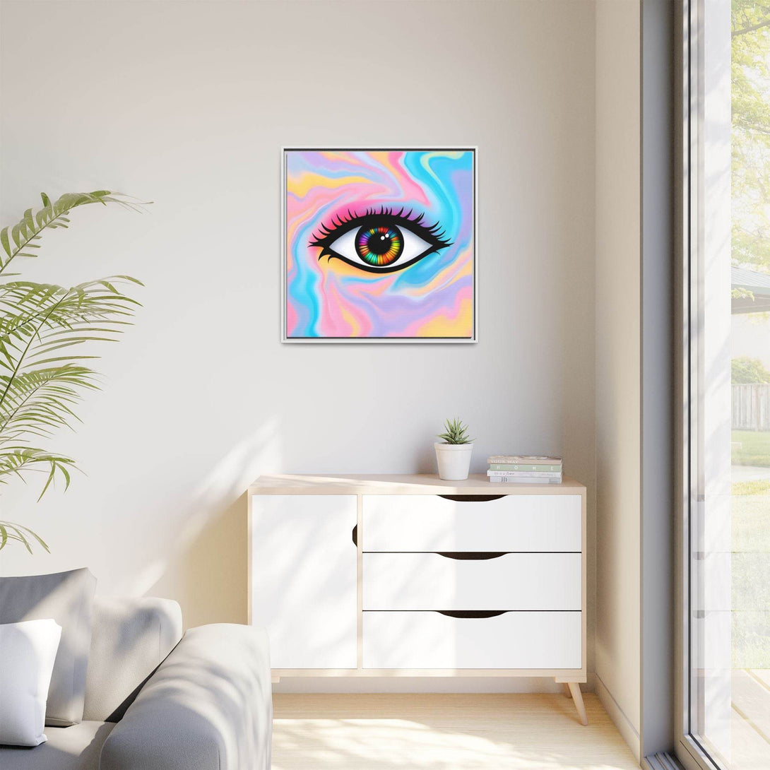 PsEyeFlow #32 - Prism Mirage on Framed Matte Canvas (multi colour) - Highdellic