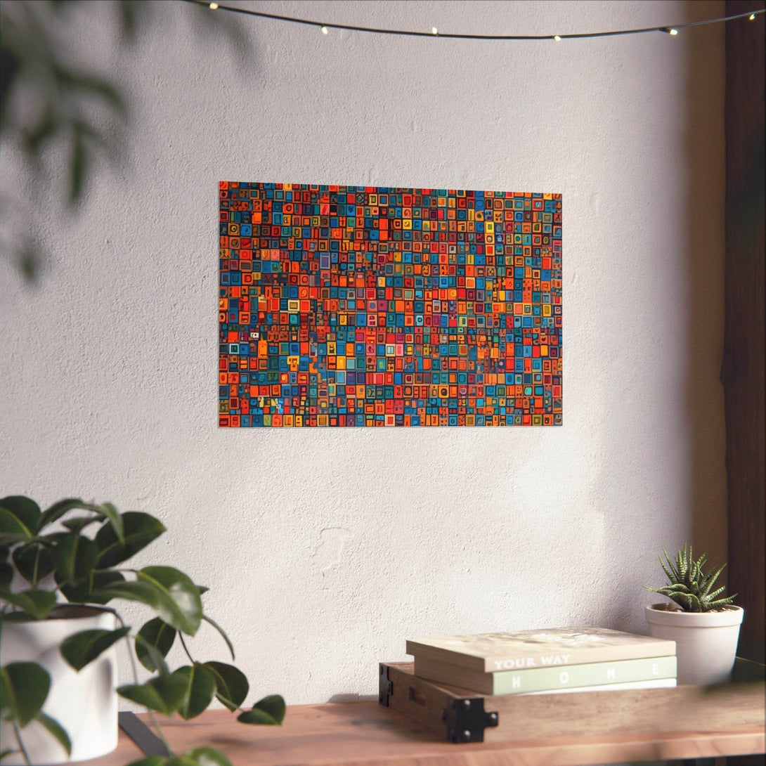 PsEyeCode #1b - Digital Mosaic on Horizontal (3:2) Fine Art Poster - Highdellic