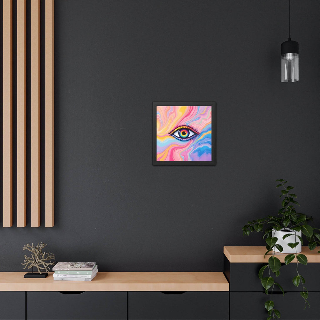 PsEyeFlow #17 - Visionary Glow. ( wood Framed semi-gloss coated paper ) - Highdellic