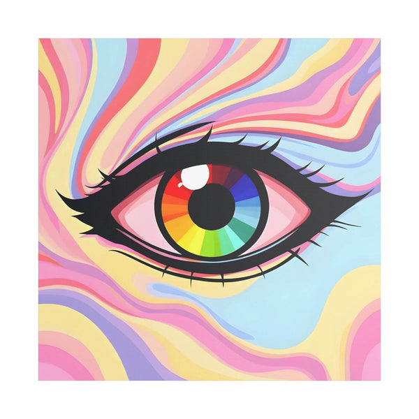 PsEyeFlow #15 - Chromatic Dream. (Satin Canvas, Stretched) - Highdellic