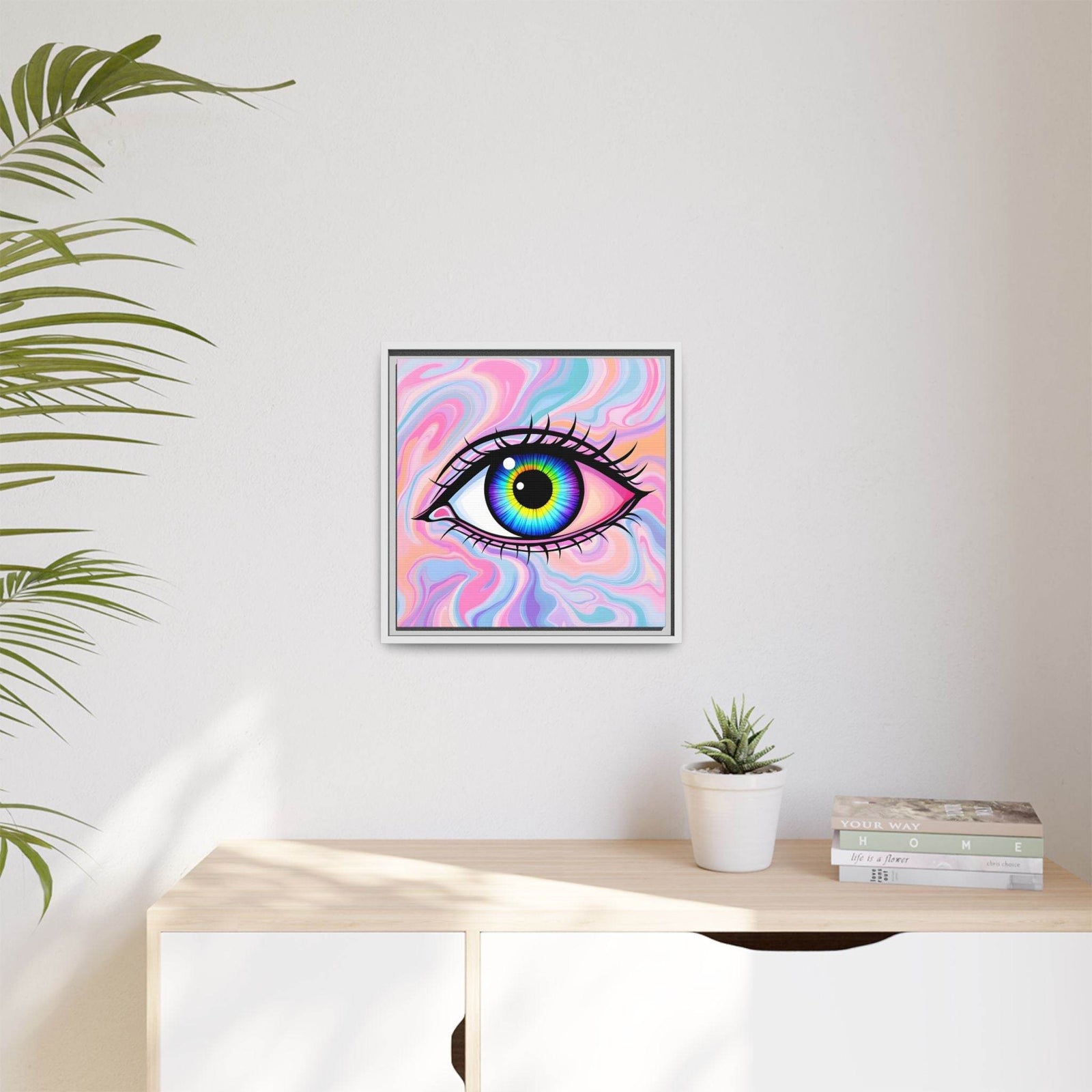 PsEyeFlow #3 – Vivid Mirage (Matte Canvas, Framed (Multi-color)) - Highdellic