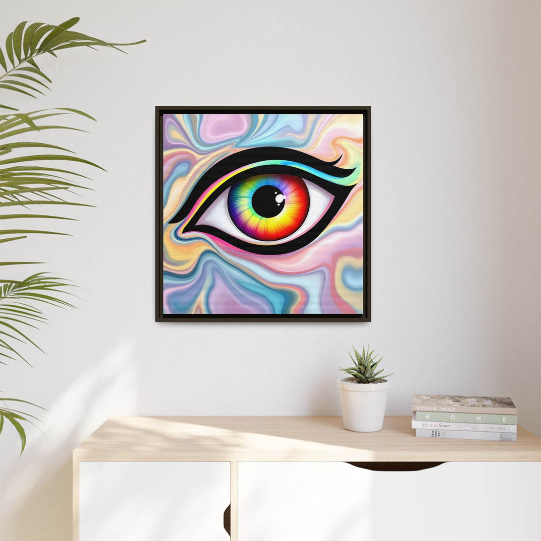 PsEyeFlow #24 - Prism Reflection (Square Matte Canvas, Framed (Multi-color)) - Highdellic