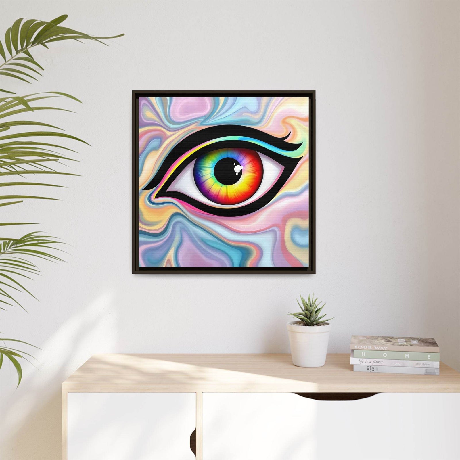 PsEyeFlow #24 - Prism Reflection (Square Matte Canvas, Framed (Multi-color)) - Highdellic
