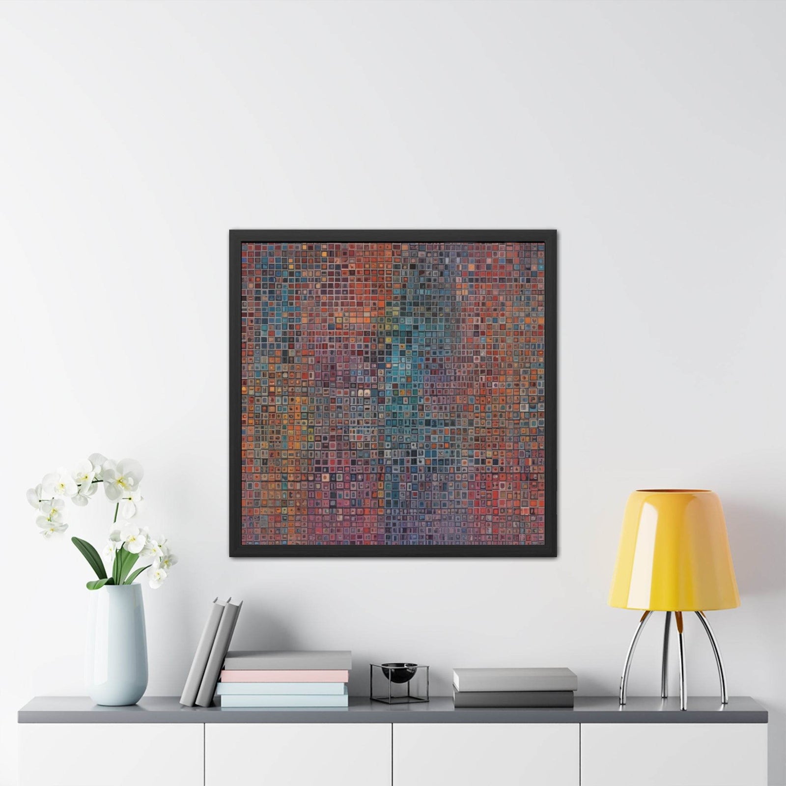 PsEyeCode #2 - Encrypted Echo - (Vibrant Colours Wooden Frame) - Highdellic