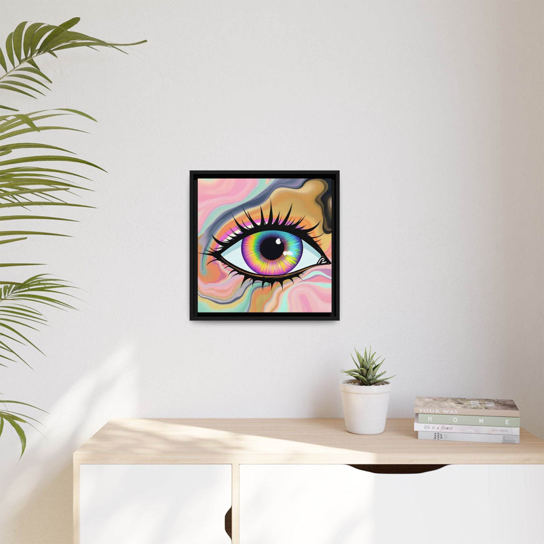 PsEyeFlow #7 - Cosmic Gaze. ( Colorful Framed Matte Canvas Decor ) - Highdellic