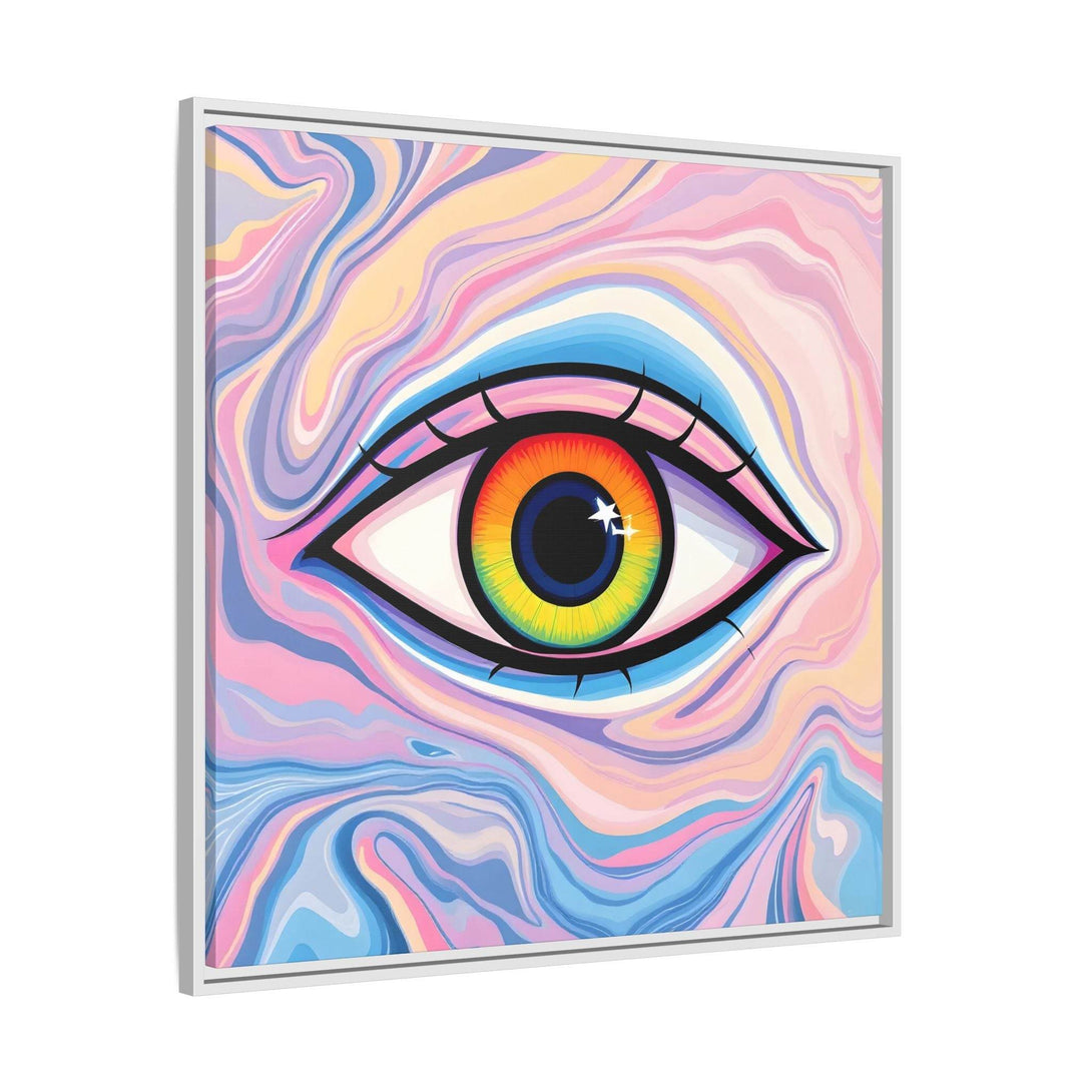 PsEyeFlow #9 - Celestial Stare. ( Colorful Framed Matte Canvas Decor ) - Highdellic